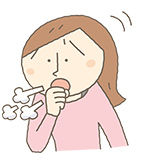 咳をする女性のイラスト